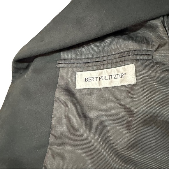 Bert Pulitzer Supra Suede Men Charcoal Grey 3 Button Suit Jacket Sz 46R Soft EUC - Picture 10 of 16